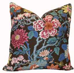 G.p & J Baker Little Magnolia Expresso Linen Double Sided Cushion Cover Pillow - thumbnail 1