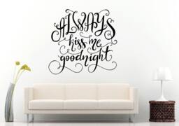 Always Kiss Me Good Night Swirl Font Words Sleep Quote Citation Saying Bedroom Sleeping Room Wall Decal Vinyl Sticker Mural Decor L1162 - thumbnail 1