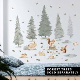 Nordic Forest Small Animals Wall Decals, Plastic-Free Kids' Room Stickers - thumbnail 3