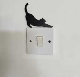 Cat Stretching Light Switch & Doorframe D??cor - 3D Printed Textured - thumbnail 1