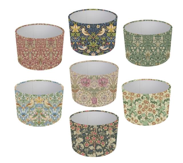 William Morris Lampshade, Table Lamp, Pendant Shade, Drum Shade, Home/Room Decor, Made in Uk, Custom, Strawberry Thief, Orchid Nightshade - image 1