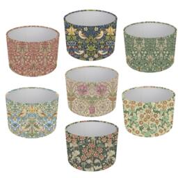 William Morris Lampshade, Table Lamp, Pendant Shade, Drum Shade, Home/Room Decor, Made in Uk, Custom, Strawberry Thief, Orchid Nightshade - thumbnail 2