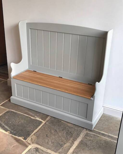 Hallway Monks Bench With Oak Storage Seat - image 1