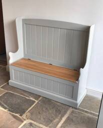 Hallway Monks Bench With Oak Storage Seat - thumbnail 1