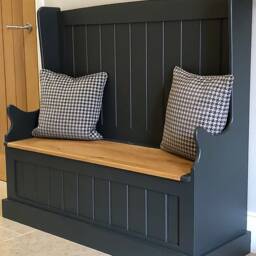 Hallway Monks Bench With Oak Storage Seat - thumbnail 3
