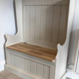 Hallway Monks Bench With Oak Storage Seat - thumbnail 2