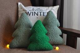 Christmas Tree Pillow - Holiday Pillows - Soft Decor Gift Secret Santa Winter - thumbnail 1