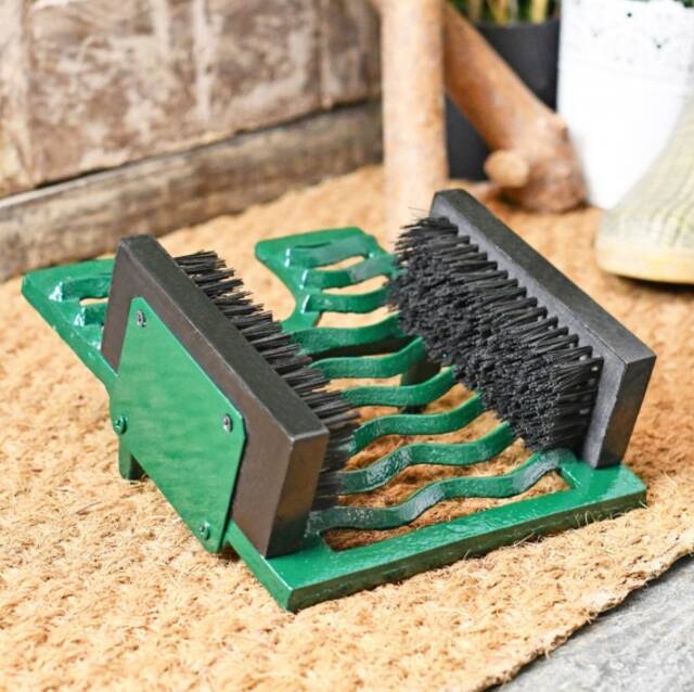 Cast Iron Three in One Green Boot Jack Brush & Scraper - image 1