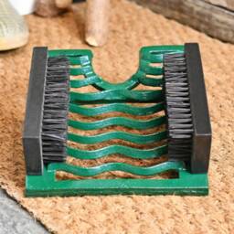 Cast Iron Three in One Green Boot Jack Brush & Scraper - thumbnail 3