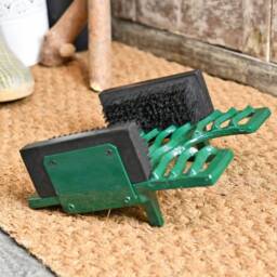 Cast Iron Three in One Green Boot Jack Brush & Scraper - thumbnail 2