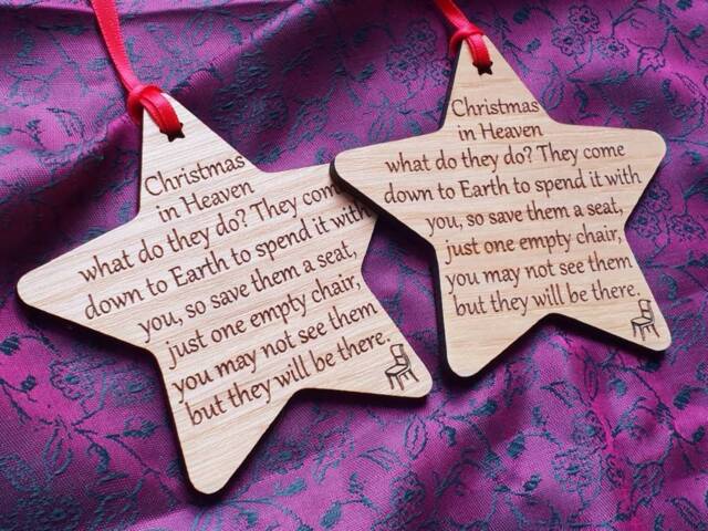 Wooden Christmas Memorial Tree Decorations. in Memory Of A Loved One Who Have Passed Away - image 1