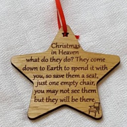 Wooden Christmas Memorial Tree Decorations. in Memory Of A Loved One Who Have Passed Away - thumbnail 3