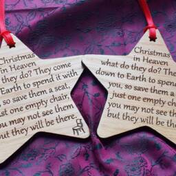 Wooden Christmas Memorial Tree Decorations. in Memory Of A Loved One Who Have Passed Away - thumbnail 2