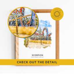 Scorpion, Busch Gardens Tampa Theme Park Print A3-A4-A5-A6 - thumbnail 3