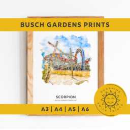 Scorpion, Busch Gardens Tampa Theme Park Print A3-A4-A5-A6 - thumbnail 2