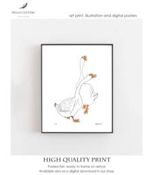 Geese Art Print Limited Edition Farmhouse Kitchen Decor - A4 - thumbnail 1