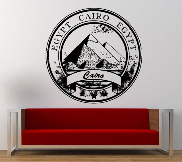Cairo Egypt Stamp Wall Decal Sticker Vinyl Mural Leaving Bedroom Room Home Decor Free Shipping L334 - image 1
