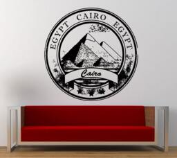 Cairo Egypt Stamp Wall Decal Sticker Vinyl Mural Leaving Bedroom Room Home Decor Free Shipping L334 - thumbnail 1