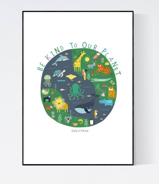 Be Kind To Our Planet Wall Art - Children's Prints Illustration - image 1