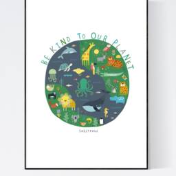Be Kind To Our Planet Wall Art - Children's Prints Illustration - thumbnail 2