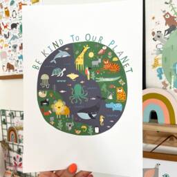 Be Kind To Our Planet Wall Art - Children's Prints Illustration - thumbnail 3