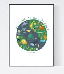 Be Kind To Our Planet Wall Art - Children's Prints Illustration - thumbnail 1