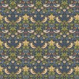 Custom Made William Morris Strawberry Thief Navy Blackout Lining Curtains 3 - thumbnail 2