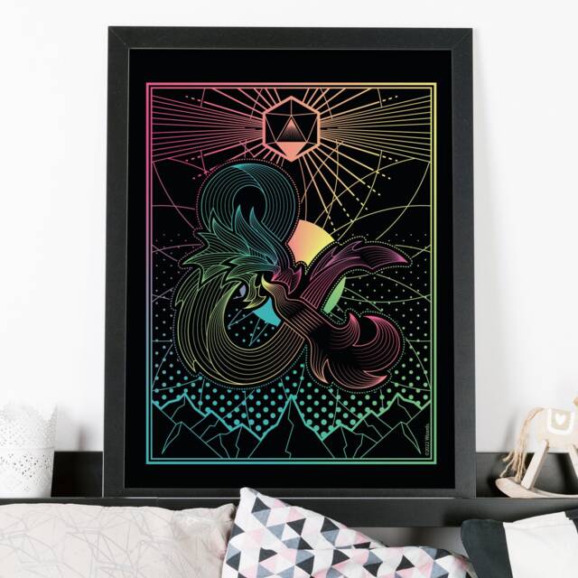 Dungeons & Dragons Print - Rainbow Ampersand Logo Wall Art D & Gamer Poster - image 1