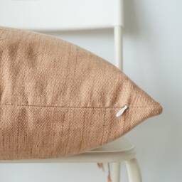 Handmade Karen Tribe Pillow Cover Tan Boho Farmhouse Decor - 20x20 - thumbnail 3