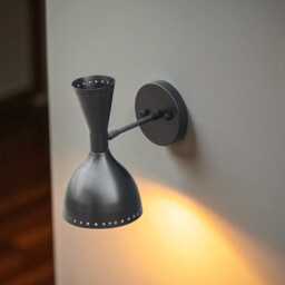 Mid-Century Modern Brass Wall Sconce Handmade Vintage-Inspired Lamp - thumbnail 2