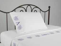 Floral Embroidery Cotton Bed Sheets - Personalized Linen With Monogram & Vintage Lace