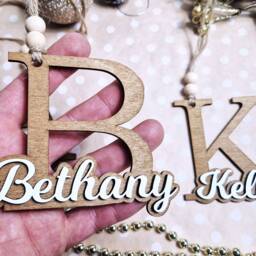 Personalised Wooden Letter Name Baubles/Gift Tags, Christmas Baubles, Ornaments, Personalized - thumbnail 2
