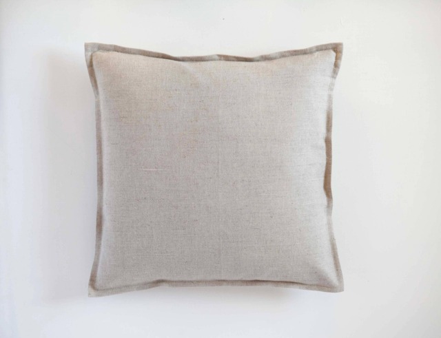 Oatmeal Linen Pillow Cover Euro Sham Throw Pillow, Custom Size - image 1