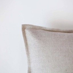 Oatmeal Linen Pillow Cover Euro Sham Throw Pillow, Custom Size - thumbnail 2