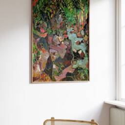 Oskar Moll Poster, Felsen Am Bach, Fauvist Print, Expressionist Art, Fashionable Decor, Floral Wall Scenery & Nature, A1/A2/A2/A3 - thumbnail 2