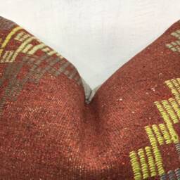 Vintage Handwoven Kilim Pillow Cover, Turkish Accent - 24x24 - thumbnail 2