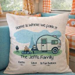 Personalised Caravan Motor Home Trailer Rv Camping Cushion - Wilkinson Family Design - thumbnail 2