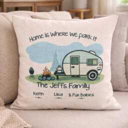 Personalised Caravan Motor Home Trailer Rv Camping Cushion - Wilkinson Family Design - thumbnail 3