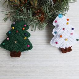 2 Crochet Christmas Tree, Ornaments, Home Decor - thumbnail 4