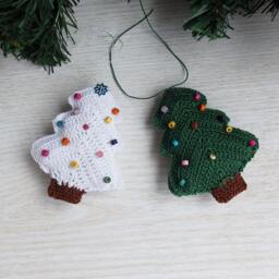 2 Crochet Christmas Tree, Ornaments, Home Decor - thumbnail 2