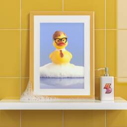 Dwight Schrute Rubber Ducky Art Print Funny Bathroom Decor - thumbnail 1