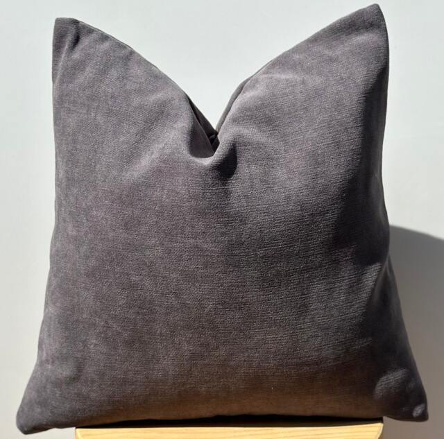 Gray Chenille Pillow Cover, Textured Throw Pillow, 20x20 Pillowcase - image 1