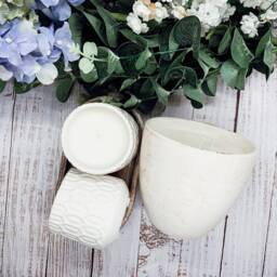 Candle Vase, Ceramic Vase Candle, Natural Soybean Wax, 20Oz, Gorgeous White Handmade Vases, Reusable Summer Luxury Vip - thumbnail 4