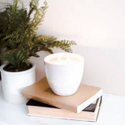 Candle Vase, Ceramic Vase Candle, Natural Soybean Wax, 20Oz, Gorgeous White Handmade Vases, Reusable Summer Luxury Vip - thumbnail 2