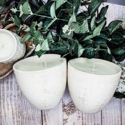 Candle Vase, Ceramic Vase Candle, Natural Soybean Wax, 20Oz, Gorgeous White Handmade Vases, Reusable Summer Luxury Vip - thumbnail 3