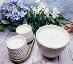 Candle Vase, Ceramic Vase Candle, Natural Soybean Wax, 20Oz, Gorgeous White Handmade Vases, Reusable Summer Luxury Vip