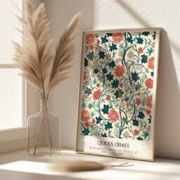 Inspirational Islamic Prints With Quran Quotations, Floral Prints, Muslim Home Decor, Colourful Flower Wall Art, Arabic Writing & Meaning - thumbnail 2