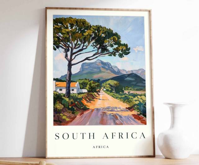 South Africa Travel Poster Botanical Wall Art - image 1