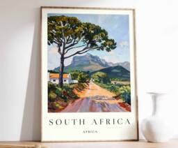South Africa Travel Poster Botanical Wall Art - thumbnail 1