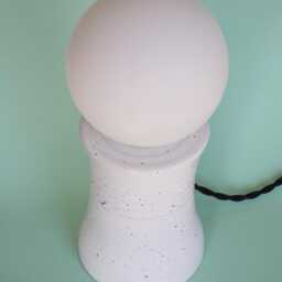 Handmade Ceramic Lamp - White Glaze & Color Crystals With Glass Globe G9 Bulb - thumbnail 3